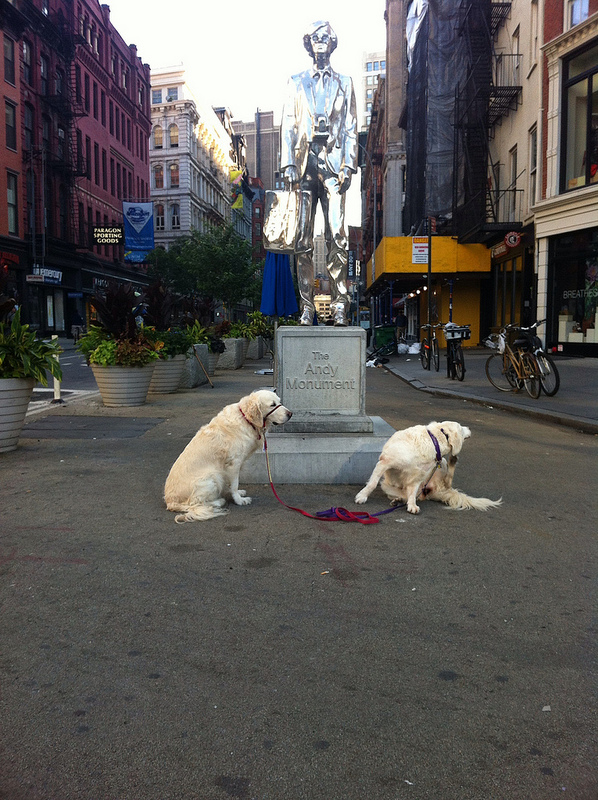 Frisket and Sailor at the Warhol Monument